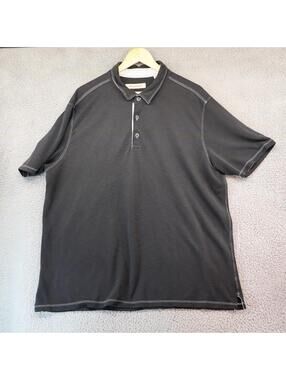 Tommy Bahama Collared Polo Black Island Modern Men XXL 2XL